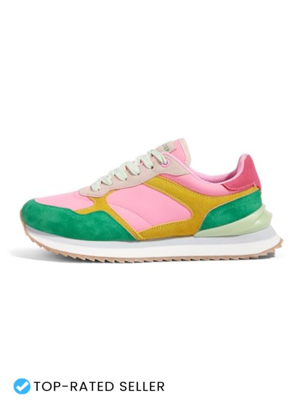 Women's Platform Fashion Sneakers Suede Colorful Colorblock Retro Casual Tennis